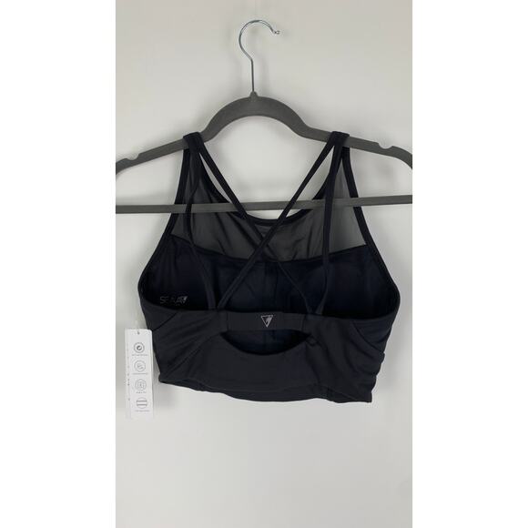 Seaav Athletics Mesh Sports Bra Top Womens Large Black New Athleisure - Picture 7 of 10